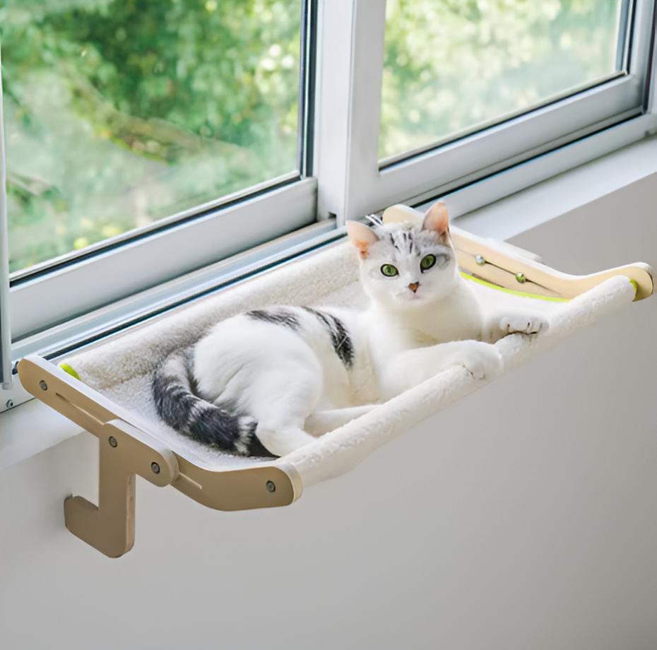 🐶🐱 Cama Hamaca de Madera para Perros y Gatos