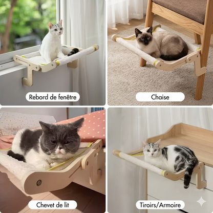 🐶🐱 Cama Hamaca de Madera para Perros y Gatos